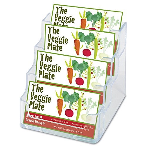 deflecto 4-Pocket Business Card Holder, Holds 200 Cards, 3.94 X 3.5 X 3.75, Plastic, Clear - Image 1