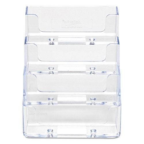 deflecto 4-Pocket Business Card Holder, Holds 200 Cards, 3.94 X 3.5 X 3.75, Plastic, Clear - Image 3