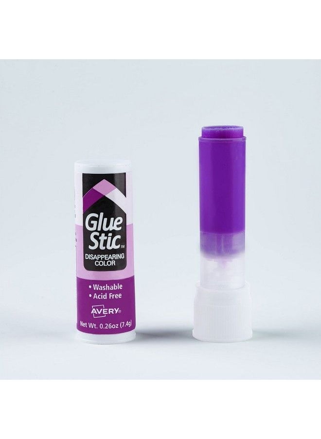 AVERY - Glue Stick Disappearing Purple Color Washable Nontoxic 0.26 Oz. Permanent Glue Stic 6Pk (98096) - Image 1