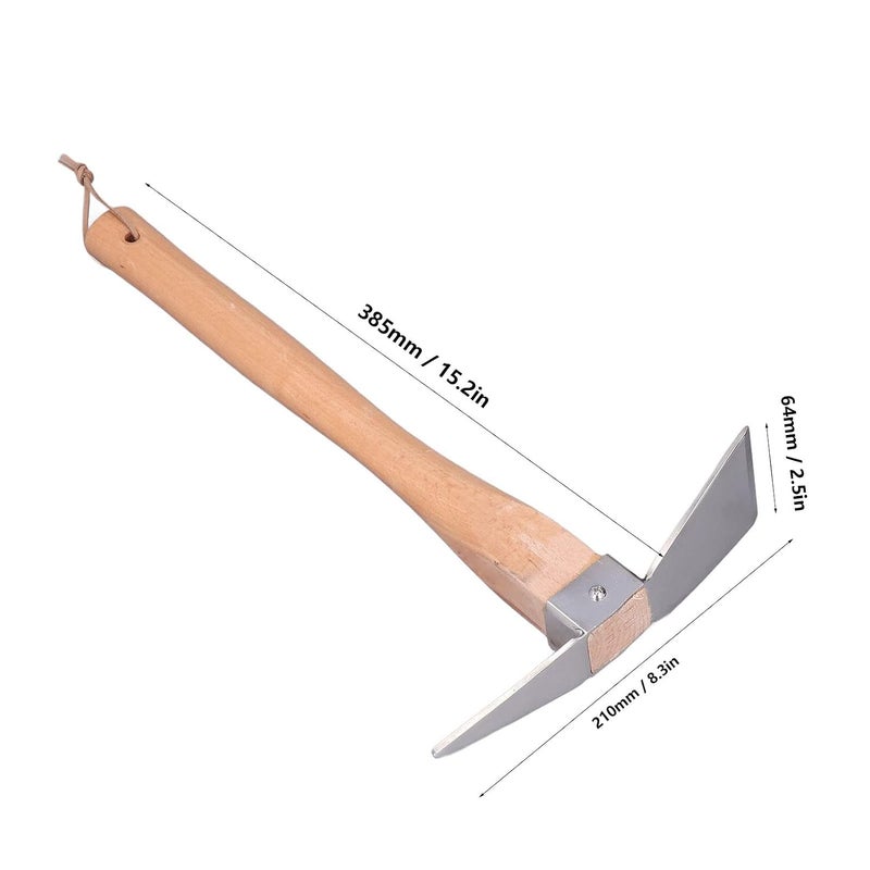 Hoe Garden Tool, Pick Axe Wood Material for Courtyard for Pot Culture for Gardening - Image 3
