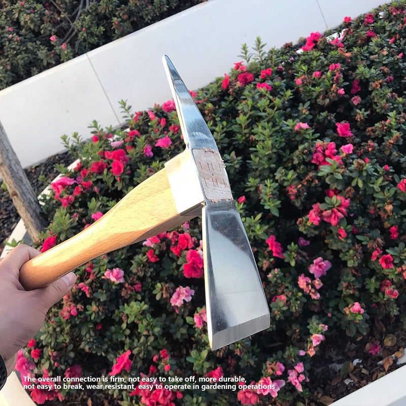 Hoe Garden Tool, Pick Axe Wood Material for Courtyard for Pot Culture for Gardening - Image 4