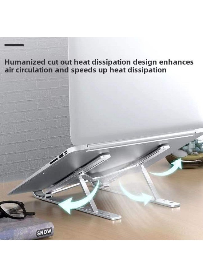 Aluminum Alloy Laptop Bracket Folding Heat Dissipation Heightening Bracket Portable Storage Lifting Laptop Bracket-Color:Black Aluminum Alloy - 18inch - With Storage Bag - Image 5