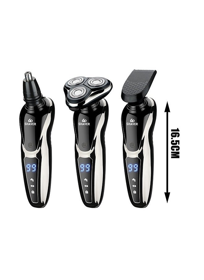 Beyond - Men's Electric Shaver, Men's 3-in-1 Electric Shaver with LED Display, Pop Up Beard Trimmer with Travel Lock (Black) - Image 1