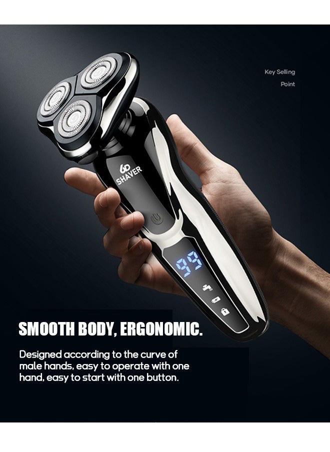 Beyond - Men's Electric Shaver, Men's 3-in-1 Electric Shaver with LED Display, Pop Up Beard Trimmer with Travel Lock (Black) - Image 1