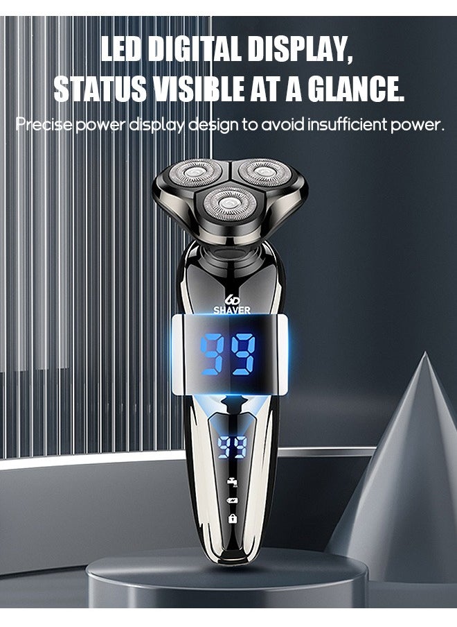Beyond - Men's Electric Shaver, Men's 3-in-1 Electric Shaver with LED Display, Pop Up Beard Trimmer with Travel Lock (Black) - Image 1