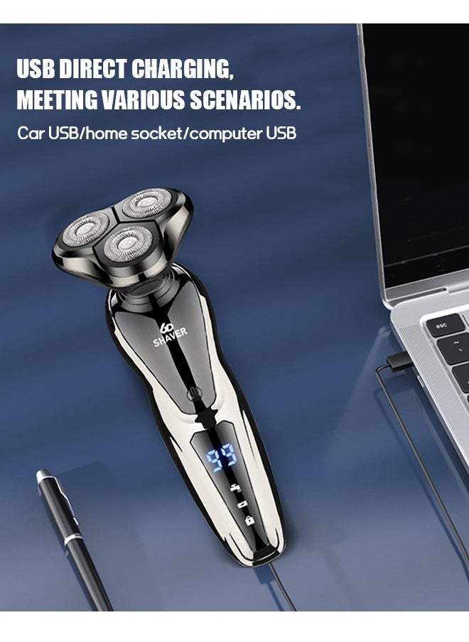 Beyond - Men's Electric Shaver, Men's 3-in-1 Electric Shaver with LED Display, Pop Up Beard Trimmer with Travel Lock (Black) - Image 1