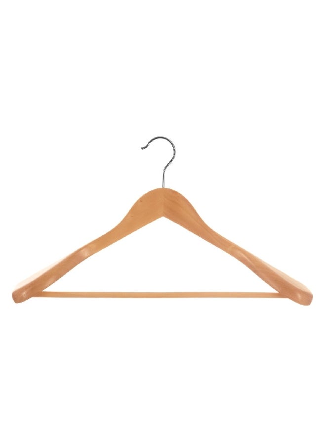 Five Simply Smart Durable High Quality Wooden Cloth Hanger Beige and Silver 22.2 x 44.5 x 5.8 cm 151512 - Image 1