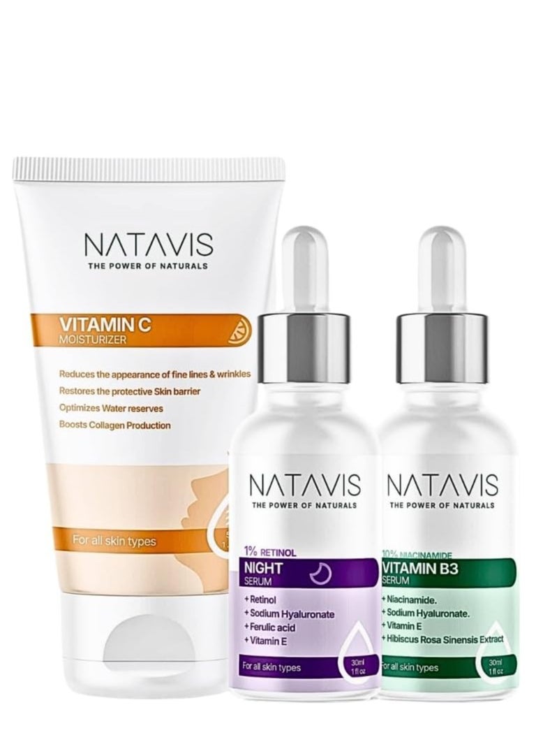 NATAVIS Retinol  serum  + Niacinamide Vitamin B3 Serum+  Vitamin C Moisturizer  - Image 1