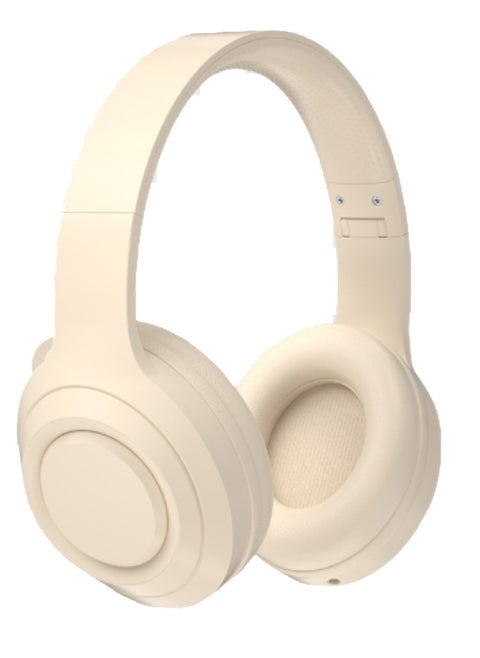 Over-ear wireless Bluetooth headset, noise reduction, HD sound quality, strong bass, lightweight and foldable, waterproof, with microphone, suitable for laptop recording study travel - white