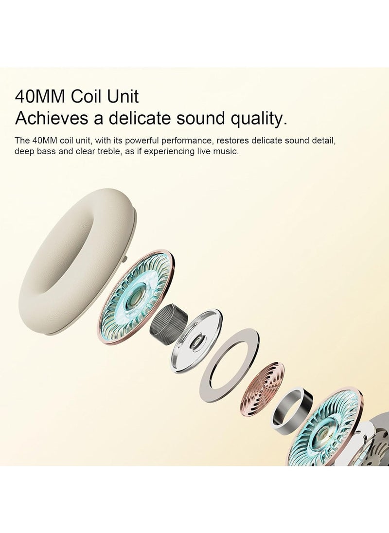 JBLTM - Over-ear wireless Bluetooth headset, noise reduction, HD sound quality, strong bass, lightweight and foldable, waterproof, with microphone, suitable for laptop recording study travel - white - Image 1