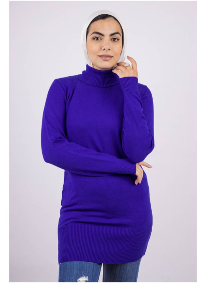 Le Voile - Long Modest Basic Fit Pullover | Free Size | RoyalBlue - Image 1