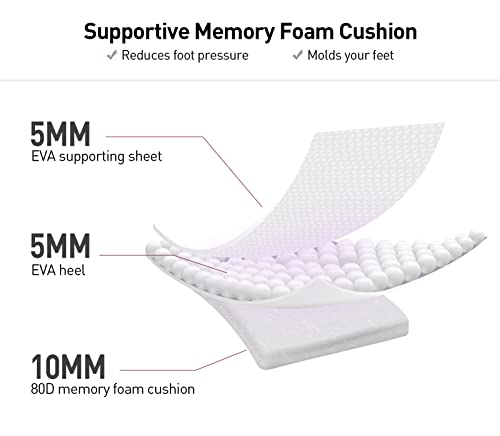 DL Women's House Slippers with Fuzzy Plush Faux Fur Collar, Memory Foam Slip on House Shoes with Indoor Outdoor Anti-Skid Rubber Sole, Purple, 7-8 - Image 4