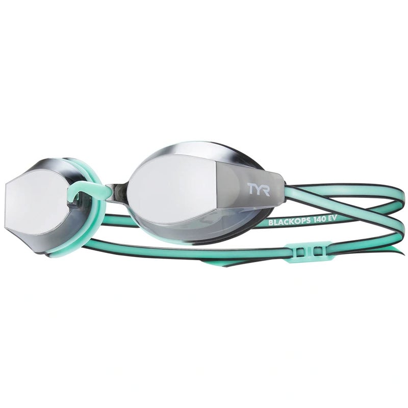TYR Black Ops 140 EV Racing Mirrored Swim Goggles Women's Fit, Gold/Mint - Image 2