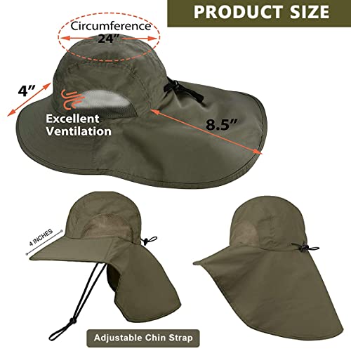 Gustave® Wide Brim Summer Caps for Men&Women Hat for Men with Neck Flap, UPF50+ Hiking Safari Fishing Hat for Men Women, Sun Protection Beach Hats, Sun Hats for Women Summer Hat, Sun Hats - Image 2