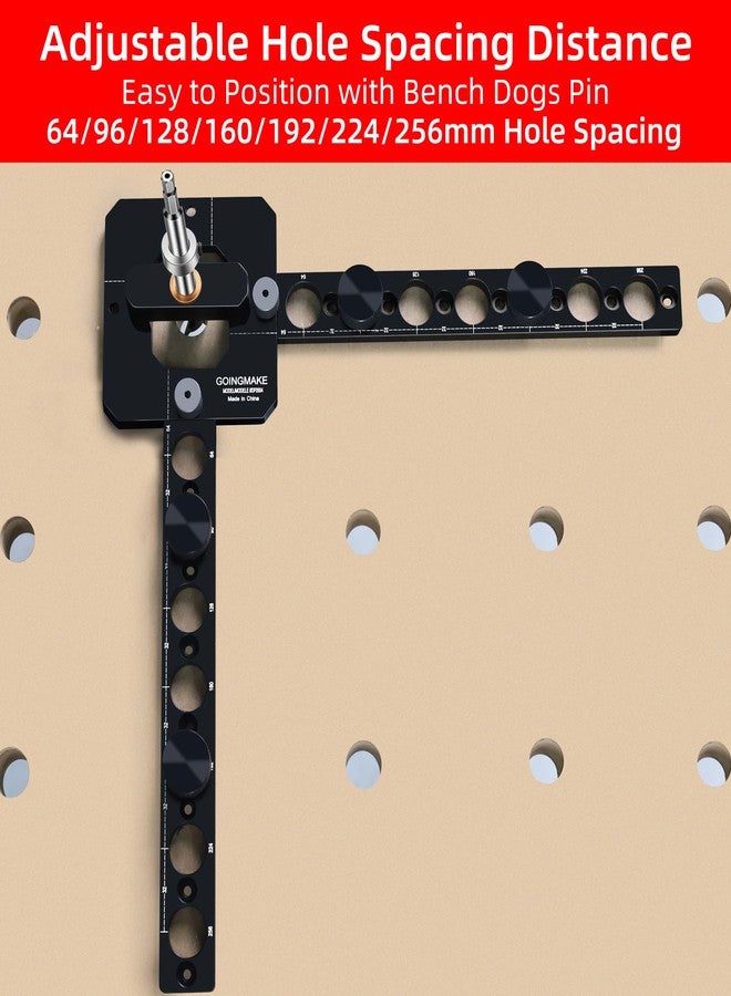 GOINGMAKE Portable Drill Guide for Drilling 3/4" Work Bench Dog Holes, Workbench Dog Hole Drill Template for Building MFT Table Top, Workbench Top, Work Table, Cutting Boards and Portable Workstation - Image 4
