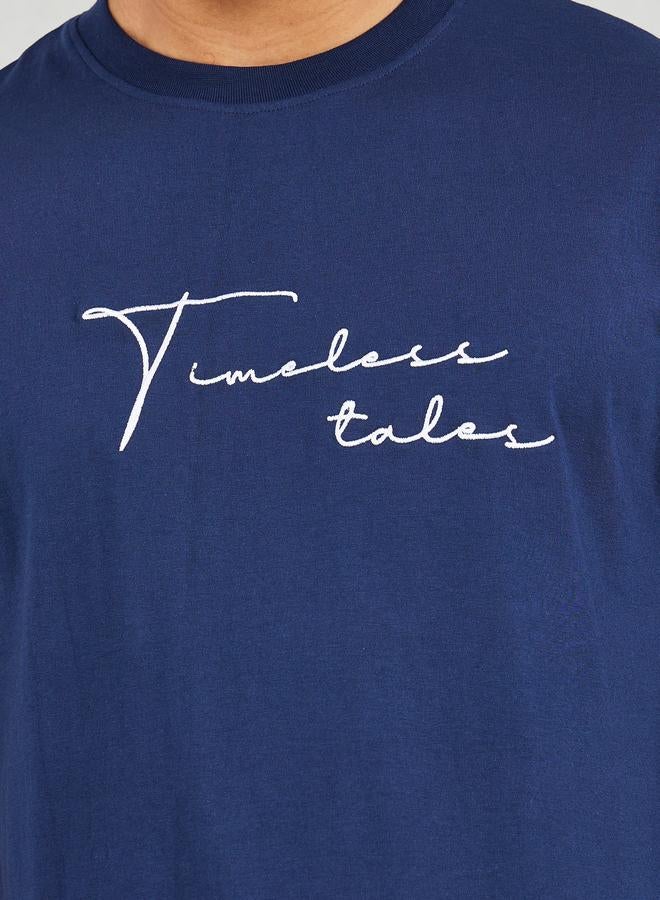 Styli Styli Cotton Rich Oversized Embroidered Timeless Tales T-Shirt  - Image 4