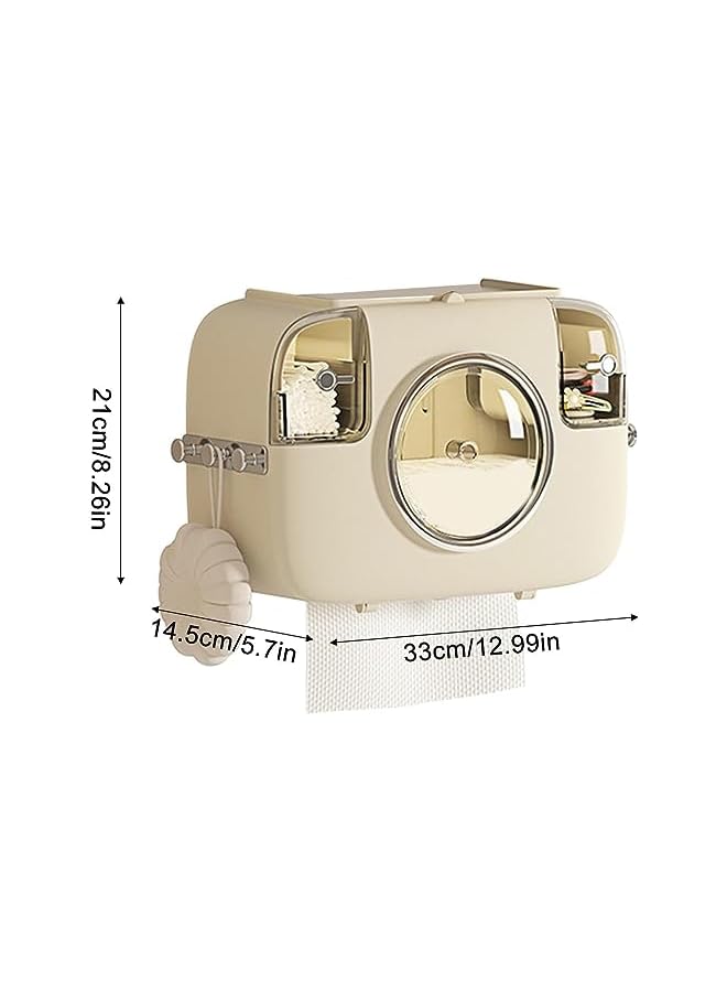 S-TOP Bathroom Toilet Paper Holder - - Face Towel Storage Holder,Face Towel Storage Holder, Tissue Box Wall Mounted, Waterproof Roll Paper Holder for Bathroom Wall Countertop - Image 2