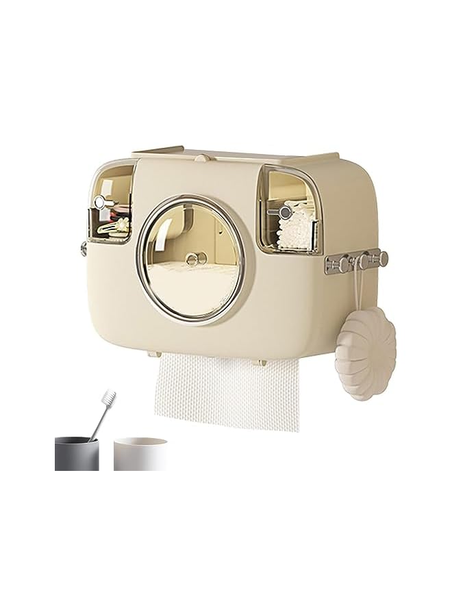 S-TOP Bathroom Toilet Paper Holder - - Face Towel Storage Holder,Face Towel Storage Holder, Tissue Box Wall Mounted, Waterproof Roll Paper Holder for Bathroom Wall Countertop - Image 5