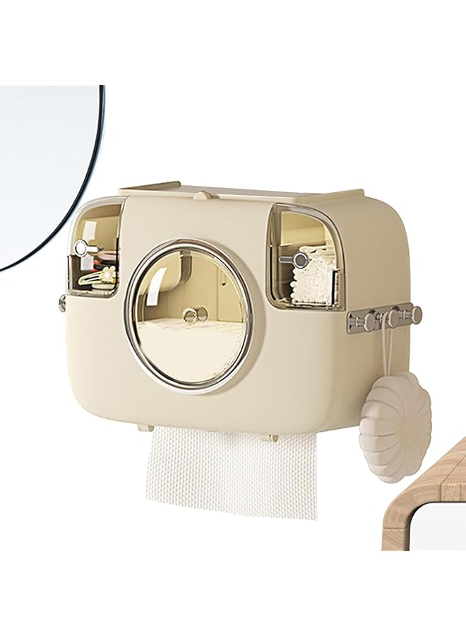 S-TOP Bathroom Toilet Paper Holder - - Face Towel Storage Holder,Face Towel Storage Holder, Tissue Box Wall Mounted, Waterproof Roll Paper Holder for Bathroom Wall Countertop - Image 1