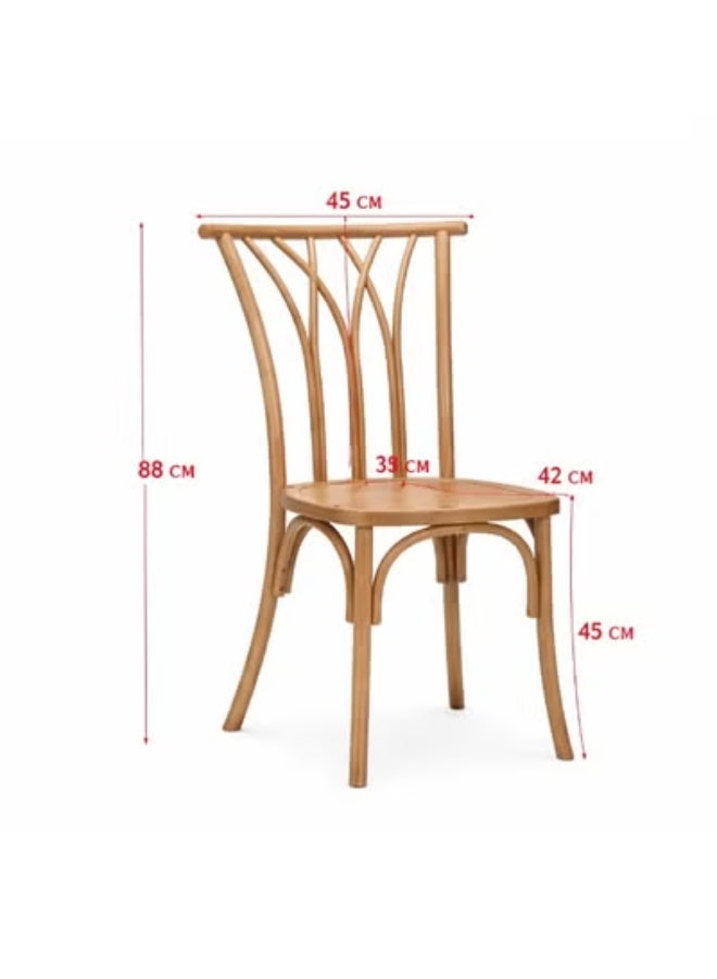كريست جي كرسي طعام خشبي كلاسيكي فاخر – مقاس 88×45×42 سم – كرسي مطبخ ومطاعم بتصميم منحني مريح وارتفاع مقعد 45 سم – كرسي أنيق للمنازل والمقاهي - Image 2