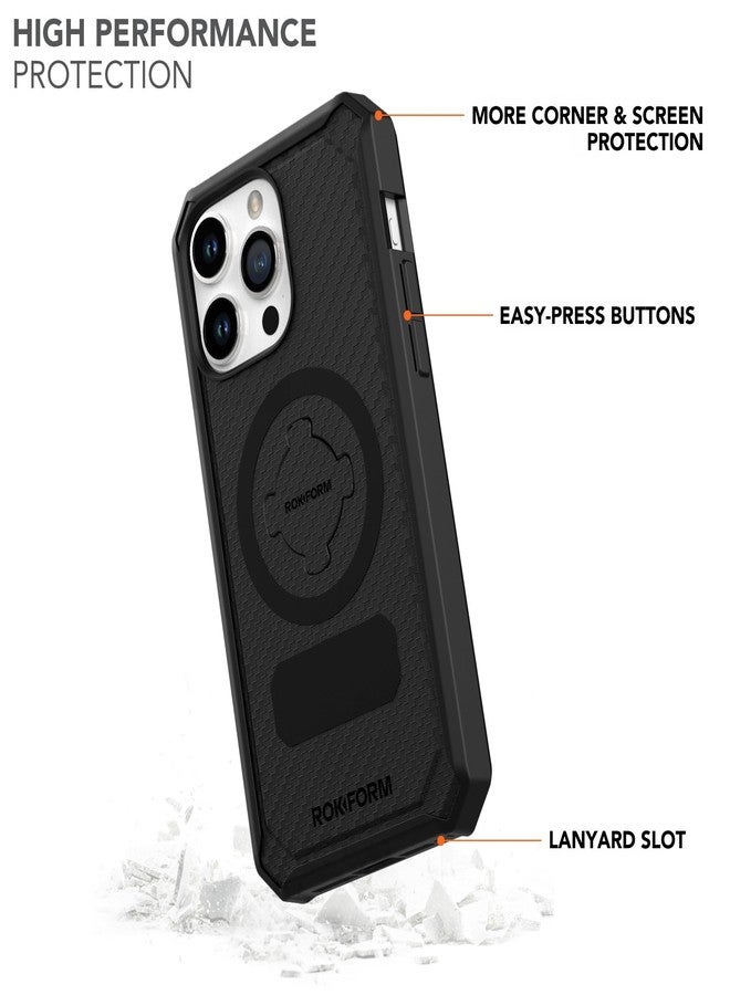Rokform - iPhone 15 Pro Max Case, Rugged Series, Magnetic 15 Pro Max Cover with RokLock Twist Lock, Drop Tested Armor (Black) - Image 3