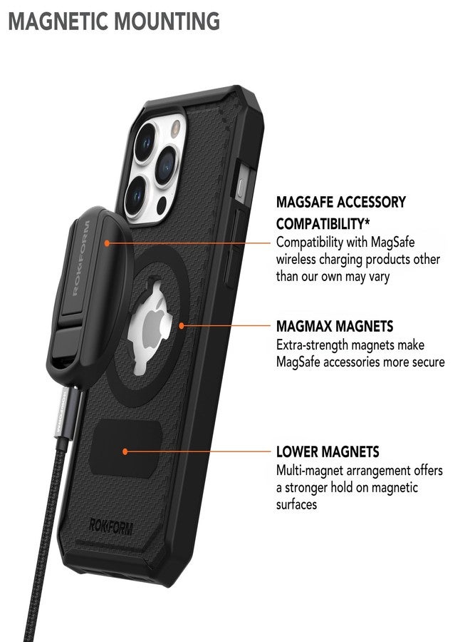 Rokform - iPhone 15 Pro Max Case, Rugged Series, Magnetic 15 Pro Max Cover with RokLock Twist Lock, Drop Tested Armor (Black) - Image 5