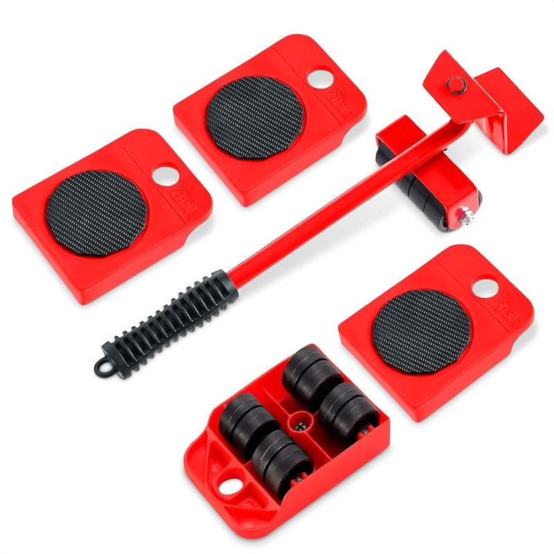 FLUZOV Furniture Lifter Mover Tool Set Heavy Duty Furniture Lifter Mover Tool Set Furniture Moving Roller Wheel Set for Washing Machines FridgeSofa Wardrobes Adjustable Height Furniture Tool - Image 1