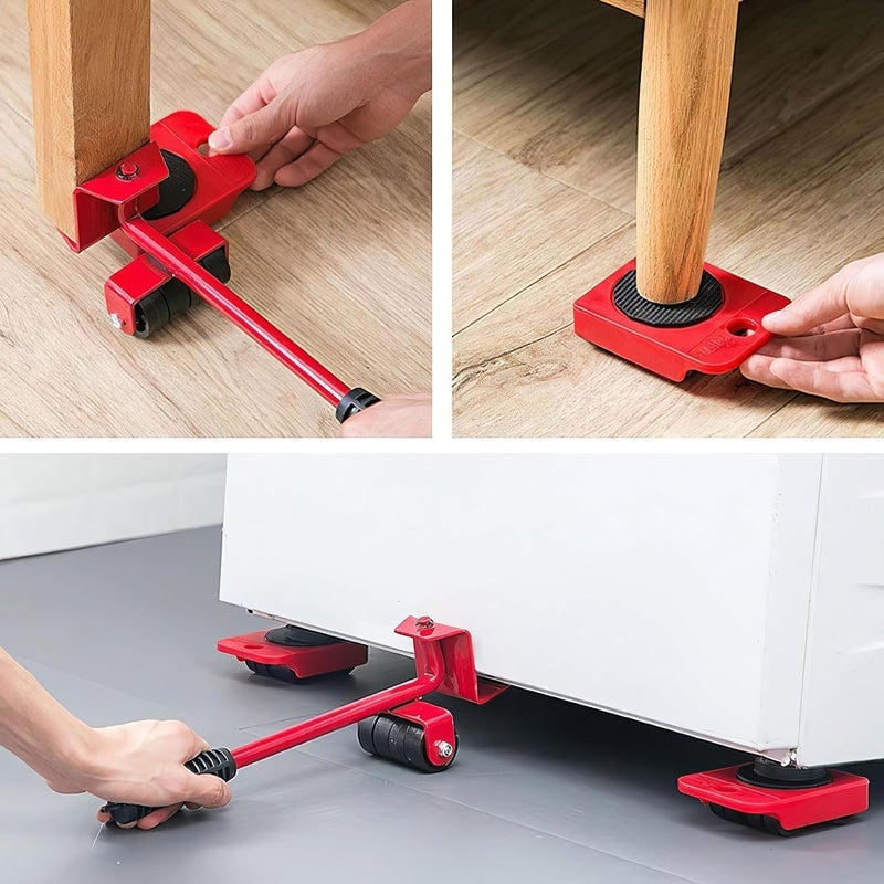 FLUZOV Furniture Lifter Mover Tool Set Heavy Duty Furniture Lifter Mover Tool Set Furniture Moving Roller Wheel Set for Washing Machines FridgeSofa Wardrobes Adjustable Height Furniture Tool - Image 4