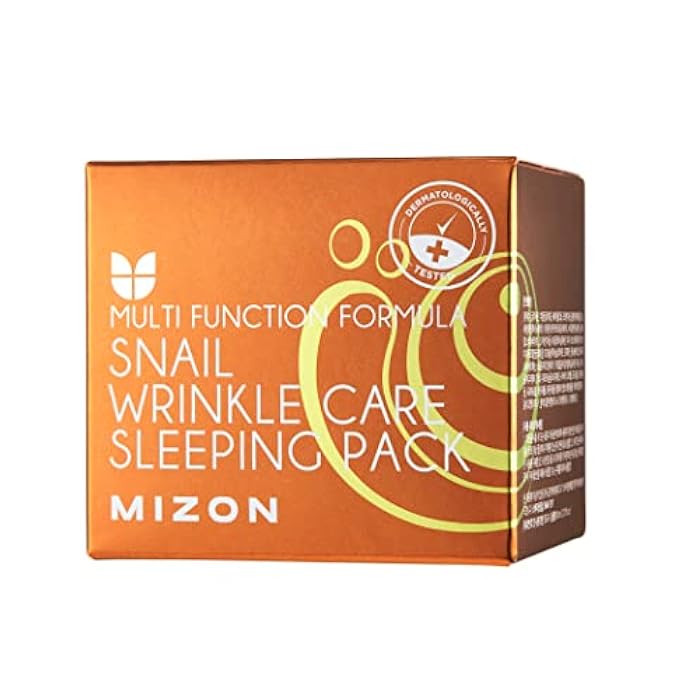 MIZON Snail Wrinkle Care Sleeping Pack Snail Mucin Nourishing mask with Adenosine Shea Butter Overnight Firming Mask for Damaged Skin Fine Line (2.7 FL oz) - Image 2