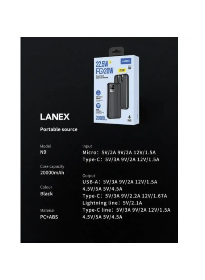 Lanex Power Bank 20000mAh n9 - Image 2