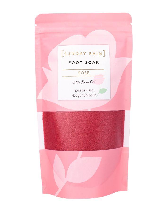 Sunday Rain Rose Foot Soak – 400g | Relaxing Floral Foot Bath Crystals | Hydrating & Softening Soak for Tired Feet | At-Home Spa Pedicure Essentials - Image 2