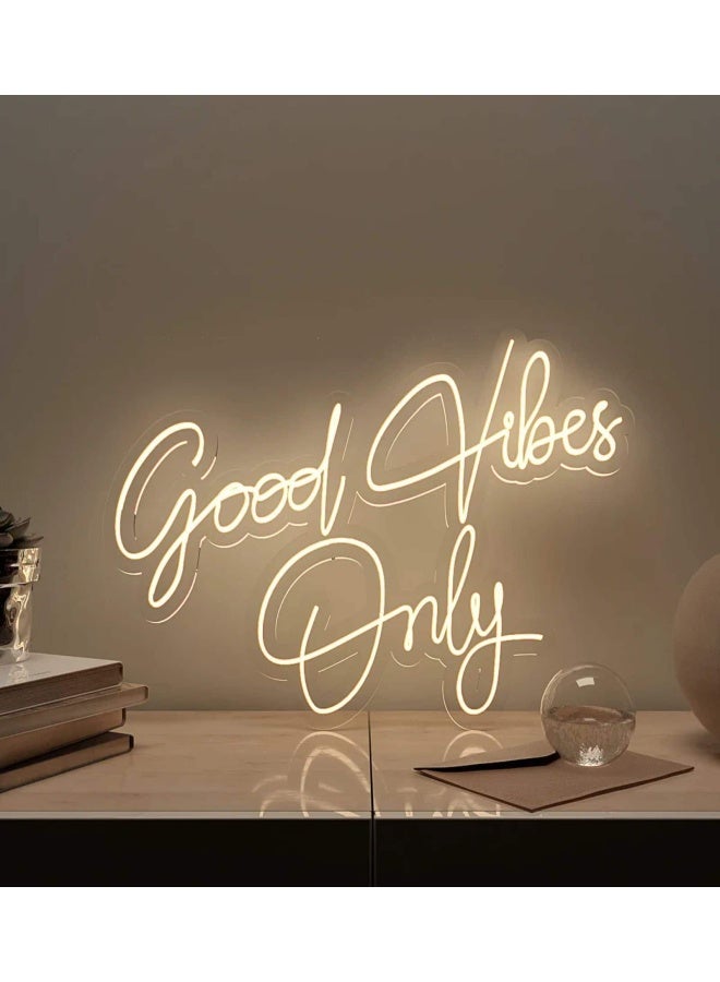 Clawcrafts Good Vibes Only Neon Led Light- Yellow  - Image 1