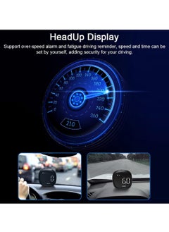 Rock Pow LED Digital Car HUD Headup Display Speedometer Support MPH/KMH Time Display Overspeed Alarm Fatigue Driving Reminder with Light Sensor  - Image 5