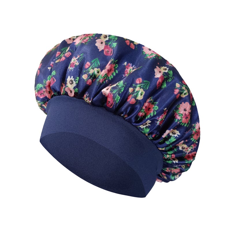 New Wide-Brimmed Printed Nightcap Hair Care Cap Fashion Elastic Wash Cap Colored Chemotherapy Cap Shower Cap - Image 1