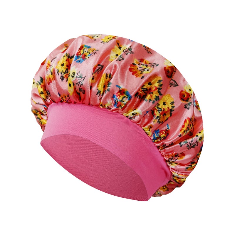 New Wide-Brimmed Printed Nightcap Hair Care Cap Fashion Elastic Wash Cap Colored Chemotherapy Cap Shower Cap - Image 5