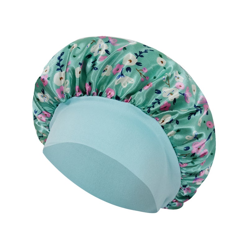 New Wide-Brimmed Printed Nightcap Hair Care Cap Fashion Elastic Wash Cap Colored Chemotherapy Cap Shower Cap - Image 4
