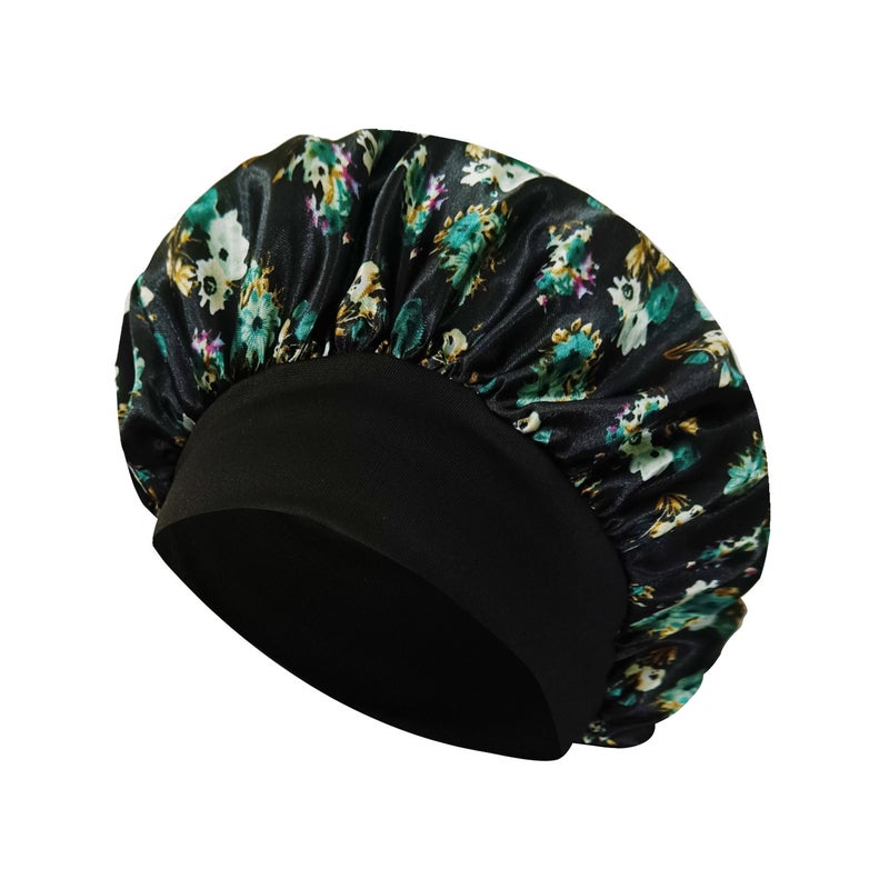 New Wide-Brimmed Printed Nightcap Hair Care Cap Fashion Elastic Wash Cap Colored Chemotherapy Cap Shower Cap - Image 3