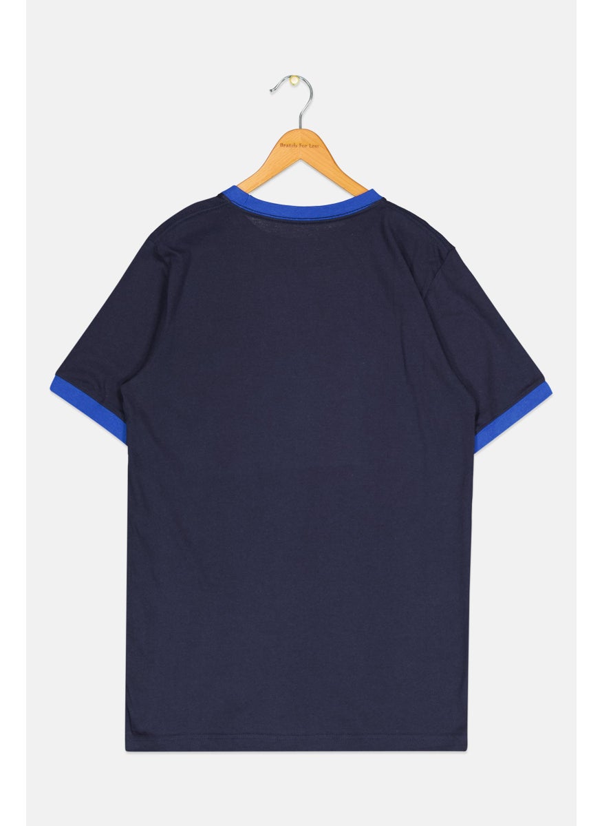 CONVERSE - Kids Boy Graphic Print Short Sleeves T-Shirt, Navy Blue - Image 1