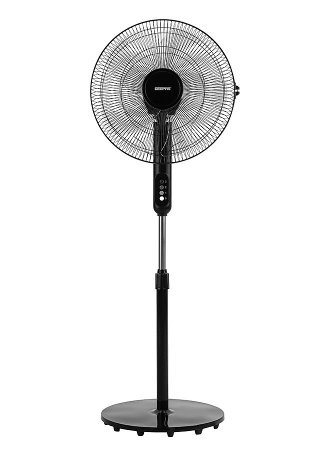 GEEPAS 16" Stand Fan, Wide Oscillation, 5PP Blades | Adjustable Height | 3 Speed Setting | Metal Safety Grill | Ideal for Home, Office, Restaurant, Etc 50 W GF9615L black - Image 1