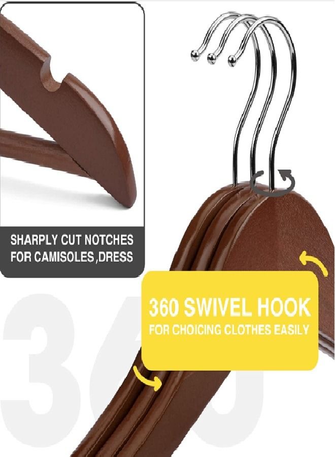 زوبير طقم علاقات ملابس خشبية عالية الجودة ومضادة للانزلاق مكون من 30 قطعة . خشب كلاسيكي . 44.5x22.86x0.5سم - Image 2