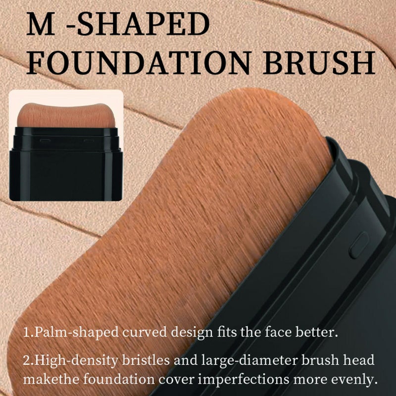 Vienflona Foundation Stick, 2 in 1 Dual-Ended Long-Lasting Concealer Korean Foundation Contour Stick, Waterproof Contouring foundation with Brush, Full Coverage Matte Finish for Face Makeup(02#NATURAL) - Image 4