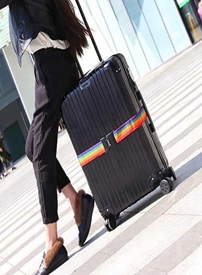 Rasdion Luggage Straps for Suitcases TSA Approved Travel Belt 2 Pack (Rainbow) - Image 2