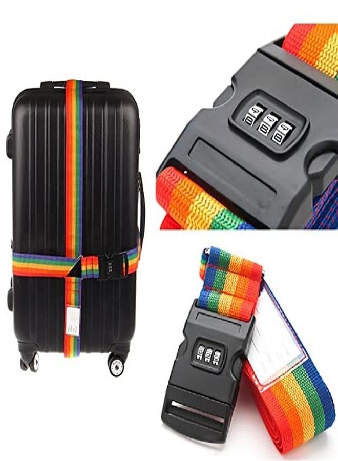 Rasdion Luggage Straps for Suitcases TSA Approved Travel Belt 2 Pack (Rainbow) - Image 3