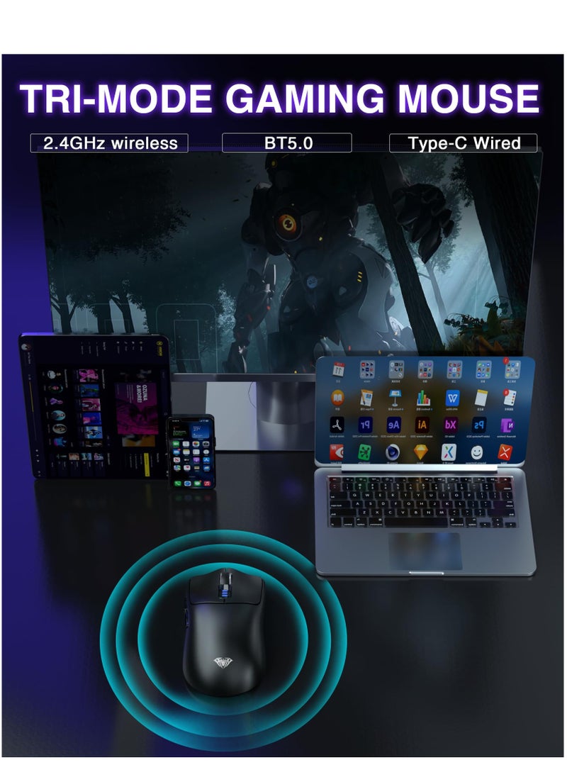 AULA - SC580 Wireless Gaming Mouse Tri-Mode 2.4G/BT5.0/USB-C Ergonomic Computer Mouse - Image 1