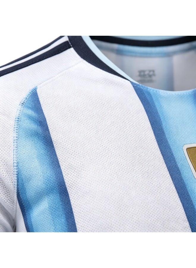 HOMESTAR Kids Football Jersey Set, New Argentina Messi Jersey 10 With Socks Football Uniform Set – New Argentina Home 10 Jersey With Socks, Kids Soccer Shirt Sportswear Set, Ideal For Fans and Players - Image 5
