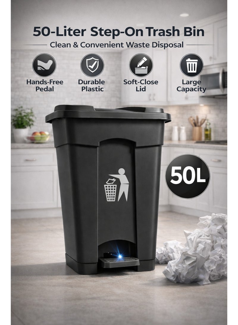 ALMUFARREJ سلة المهملات، سلة المهملات، سلة المهملات، سلة المهملات، سلة المهملات، المطبخ والحديقة الخارجية حجم كبير مع فتاحة باب دواسة نفايات القمامة 45 لتر - Image 2