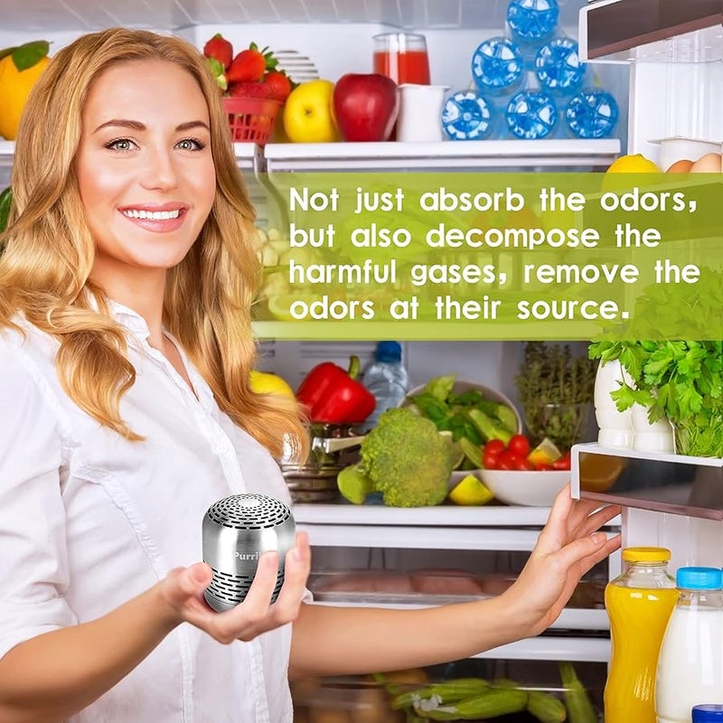 Purriko Refrigerator Deodorizer,Lasts for 10 Years,Refrigerator Odor Eliminator,Fridge Deodorizer,Beats Baking Soda and Bamboo Charcoal Air Purifying Bags - Image 2