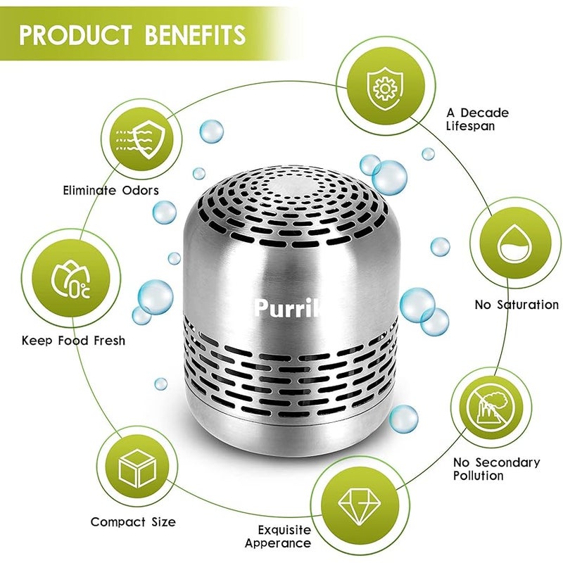 Purriko Refrigerator Deodorizer,Lasts for 10 Years,Refrigerator Odor Eliminator,Fridge Deodorizer,Beats Baking Soda and Bamboo Charcoal Air Purifying Bags - Image 5