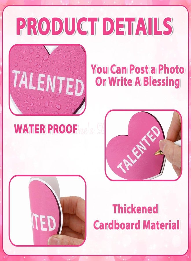 JUNEBRUSHS Valentine's Day Bulletin Board Decorations Set, Candy Heart Cutouts for Dorm, Classroom Conversation Heart Cutouts for Classroom Office Wall Decor - Image 3