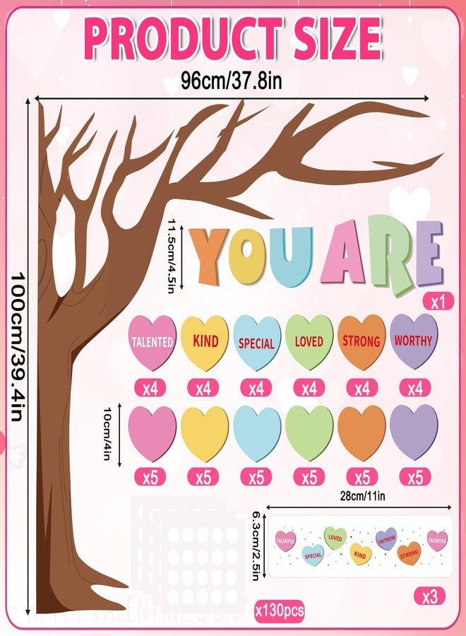 JUNEBRUSHS Valentine's Day Bulletin Board Decorations Set, Candy Heart Cutouts for Dorm, Classroom Conversation Heart Cutouts for Classroom Office Wall Decor - Image 2